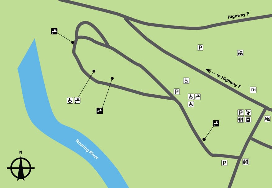 Roaring River State Park Campground 3 (sites 119-154) in Missouri
