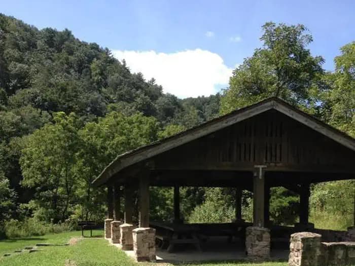 Raven Cliff Recreation Area campground in Virginia