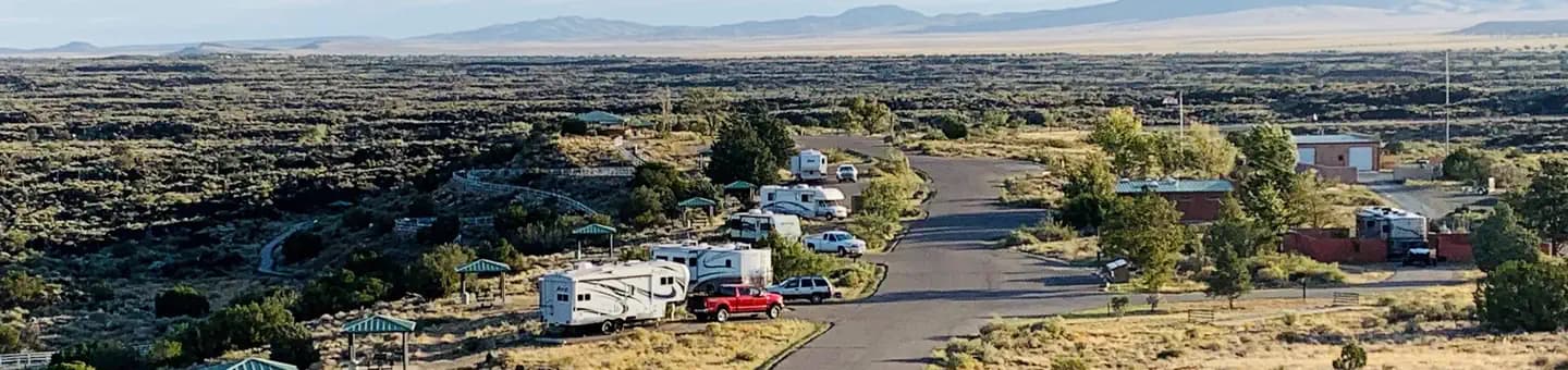 Valley of Fires Recreation Area campground in New Mexico