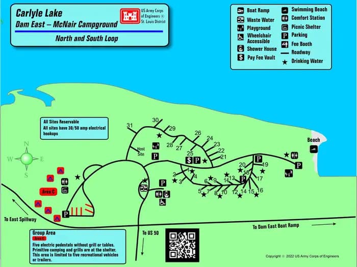 Dam East - McNair Campground campground in Illinois