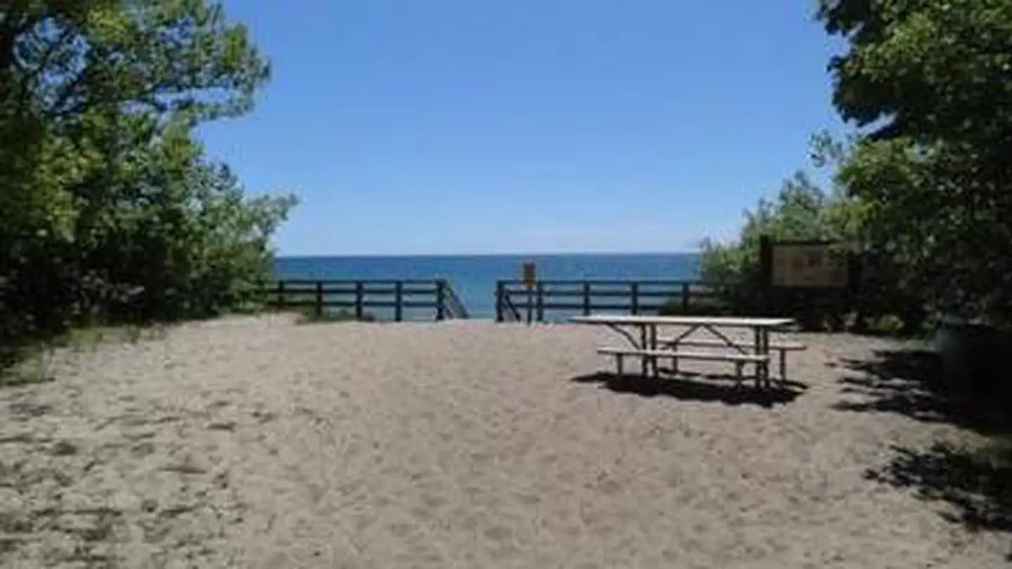 LAKE MICHIGAN AT ST. IGNACE campground in Michigan